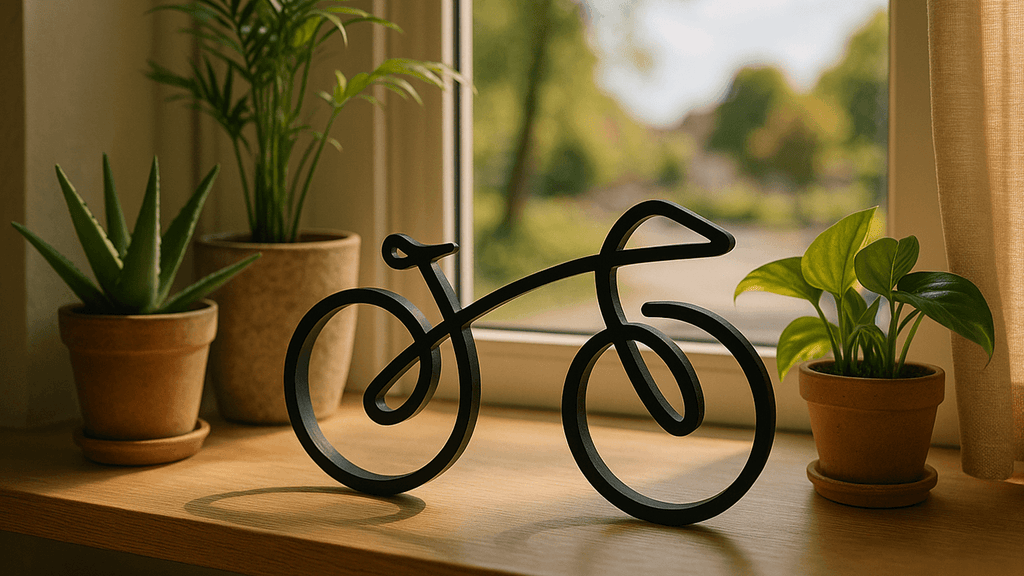 Stilvoller Hingucker: die minimalistische Fahrrad-Skulptur