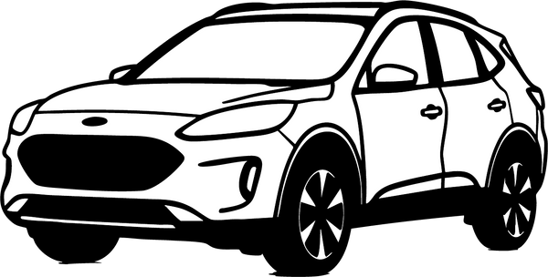 Sticker Ford Kuga – Mat of Glanzend Zwart (300 x 152 mm) - 3dbende