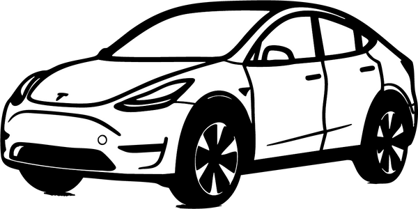 Sticker Tesla Model Y – Mat of Glanzend Zwart (300 x 150 mm) - 3dbende