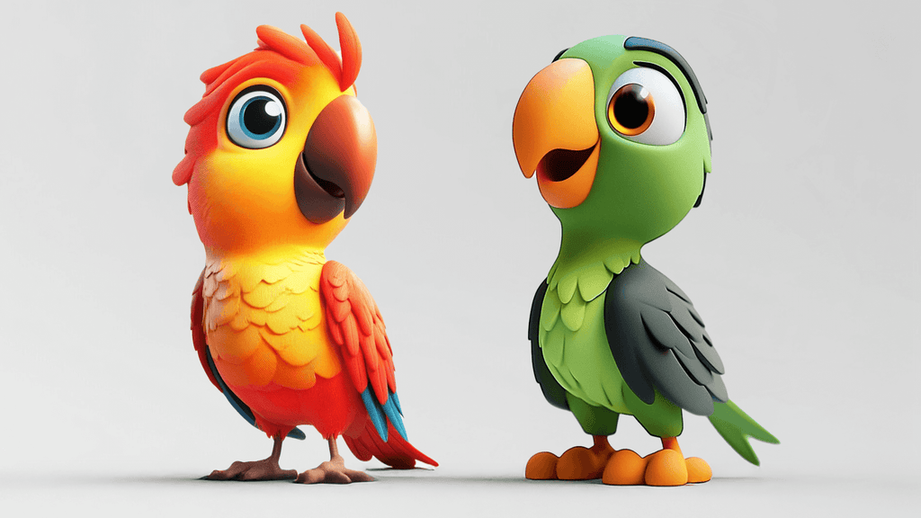 Bunte Papageiendekoration: 3D-gedruckt