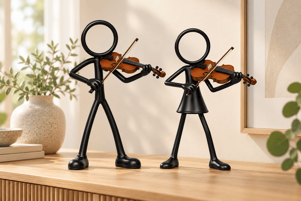 Nieuw: Stickyman vioolspeler en vioolspeelster
