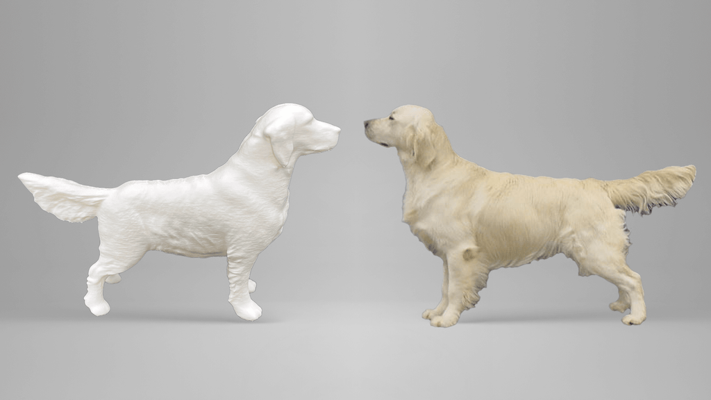 Einzigartiger 3D-gedruckter Golden Retriever im Showständer – Personalisiert