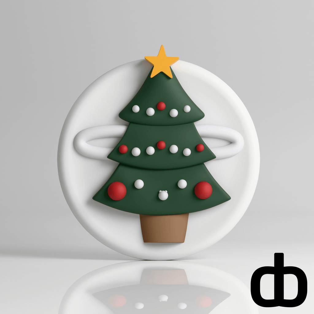 3D - geprinte Kerstboom magneet - 3dbende