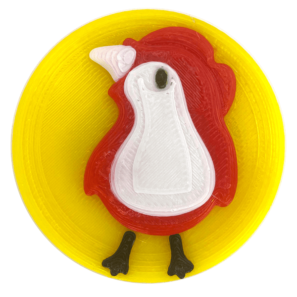 3D - geprinte Kuiken magneet geel - 3dbende