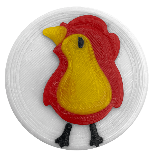 3D - geprinte Kuiken magneet wit - 3dbende