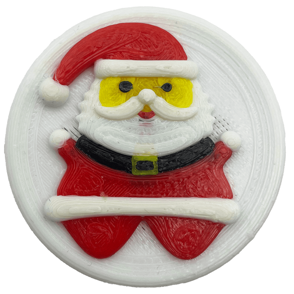 3D - geprinte Rode Kerstman magneet - 3dbende