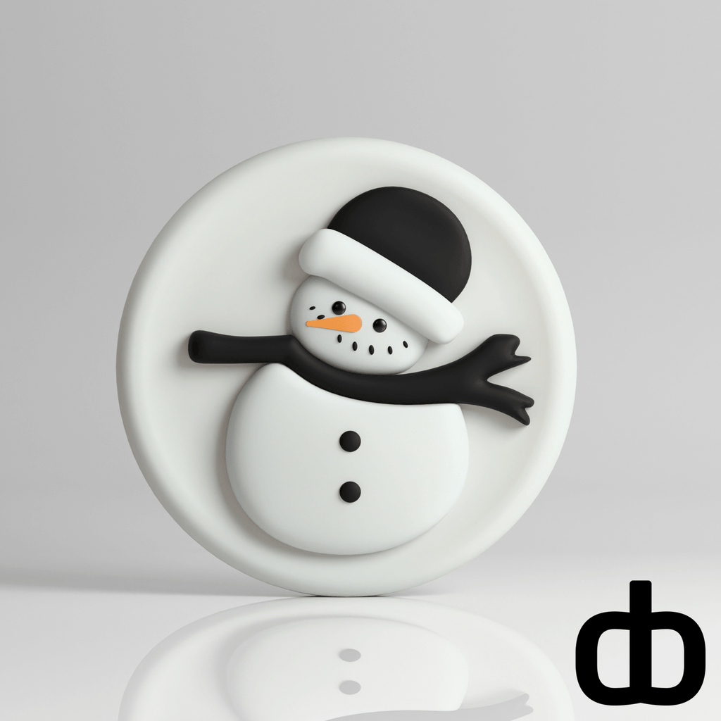 3D - geprinte Sneeuwpop magneet - 3dbende