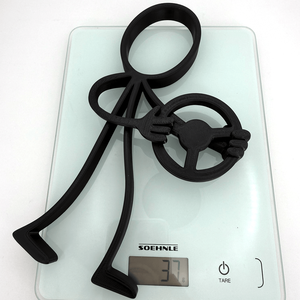 Autorijder Decoratie – Stickyman met Stuur - 3dbende