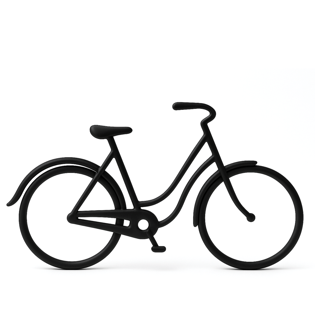Beeldje ‘Damesfiets’ – Zwart, minimalistisch en nostalgisch - 3dbende