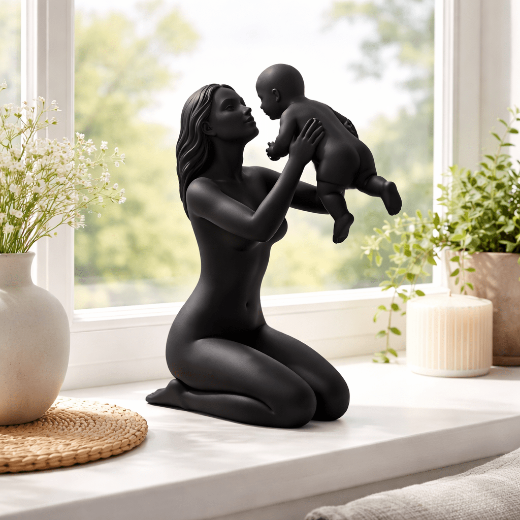 Beeldje ‘Moederliefde’ – Zwart, symbolisch en warm - 3dbende