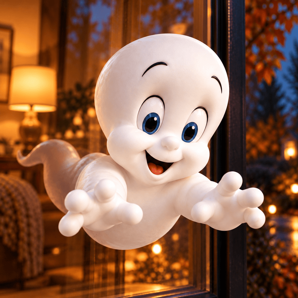 Casper raamdecoratie – vrolijk spookje voor Halloween - 3dbende