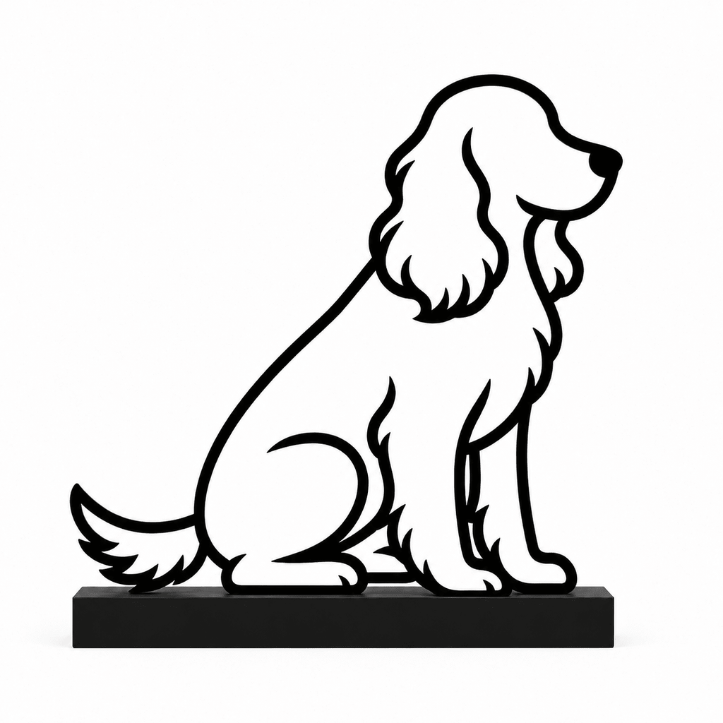 Cocker Spaniel beeldje – zittende hondendecoratie - 3dbende