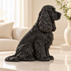 Engelse Cocker Spaniel Galaxy Black – zittend hondenbeeld zonder voetstuk – zijaanzicht