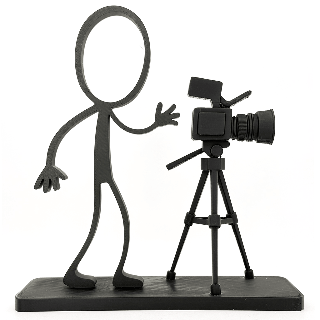 Content Creator Decoratie – Stickyman met Camera - 3dbende
