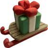 Decoratief cadeau - ornament op slee (grote versie) - 3dbende