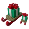 Decoratief cadeau - ornament op slee (grote versie) - 3dbende