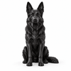 duitse herder in PLA Galaxy Black – wit-voor