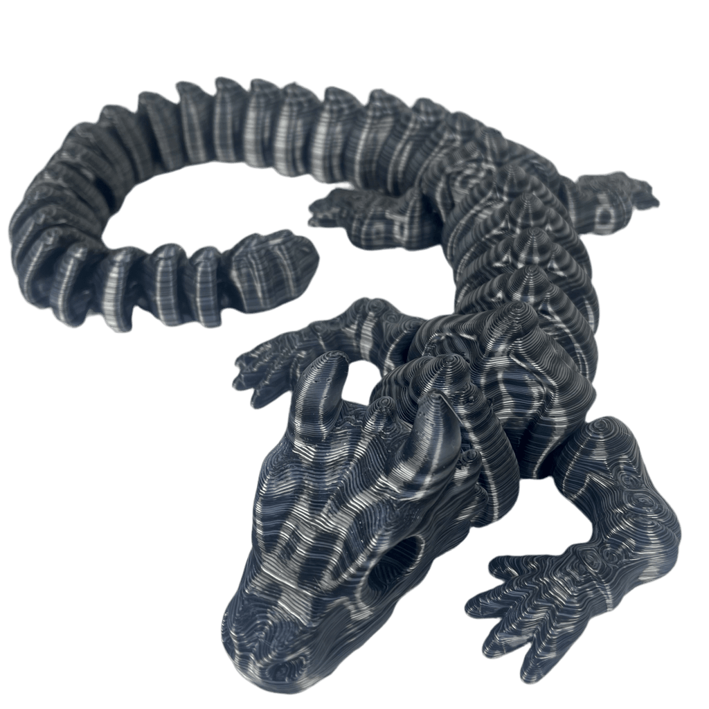Flexibele Skelet Draak (exclusieve zilvere kleur) - 3dbende