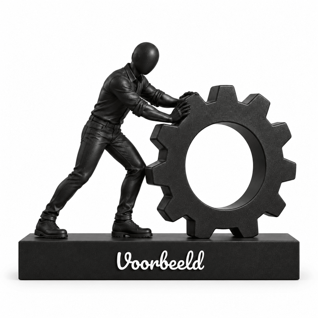 Flowman Jij maakt het verschil – beeldje met persoonlijke tekst, conceptafbeelding met witte achtergrond