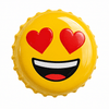 Gepersonaliseerde Emoji Kroonkurk Magneet - 3dbende