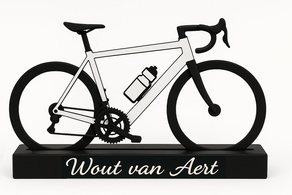 Gepersonaliseerde miniatuur racefiets / wielrennersfiets - 3dbende