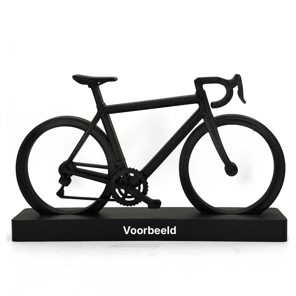 Gepersonaliseerde miniatuur racefiets / wielrennersfiets - 3dbende