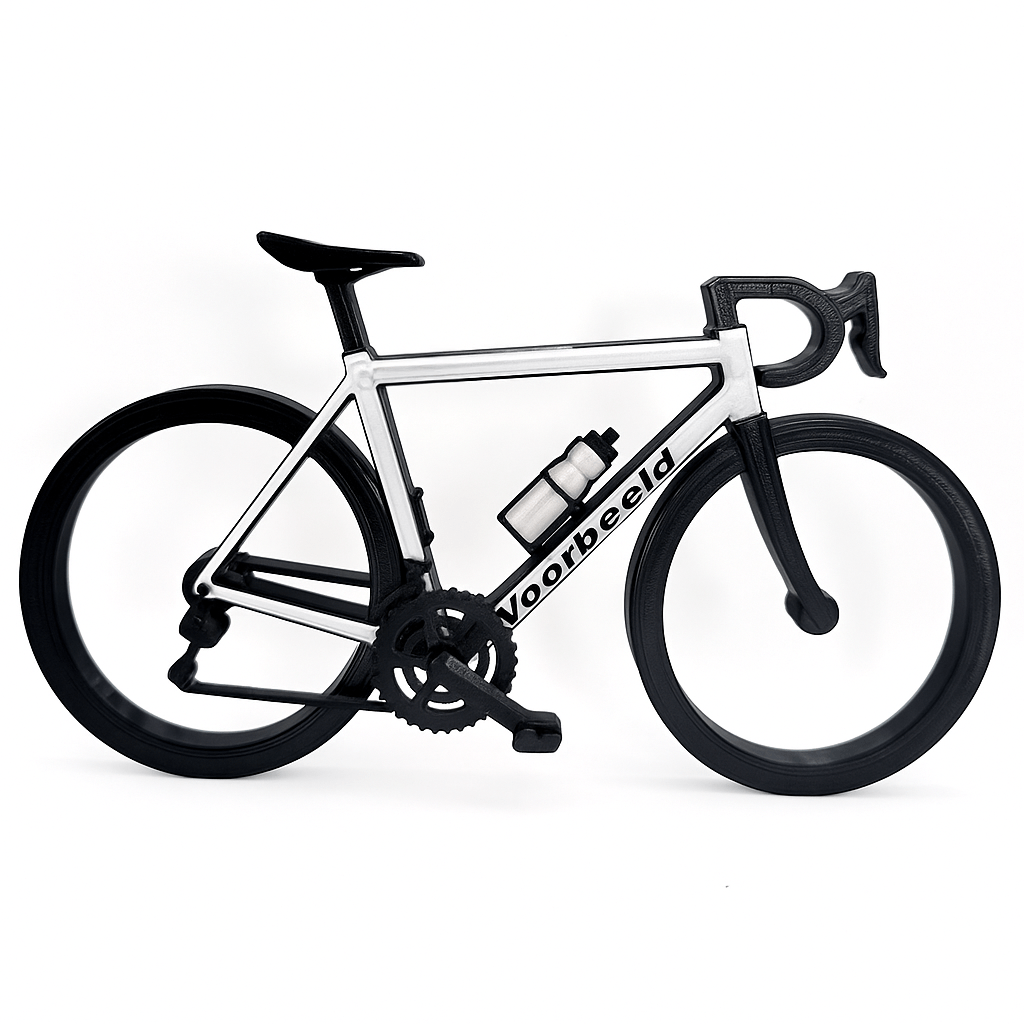 Gepersonaliseerde miniatuur racefiets / wielrennersfiets - 3dbende