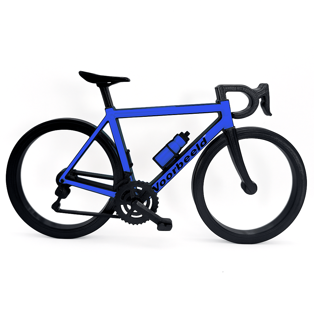 Gepersonaliseerde miniatuur racefiets / wielrennersfiets - 3dbende