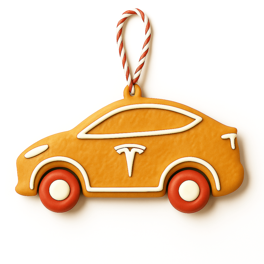 Gingerbread Tesla – Kersthanger & Auto Decoratie - 3dbende