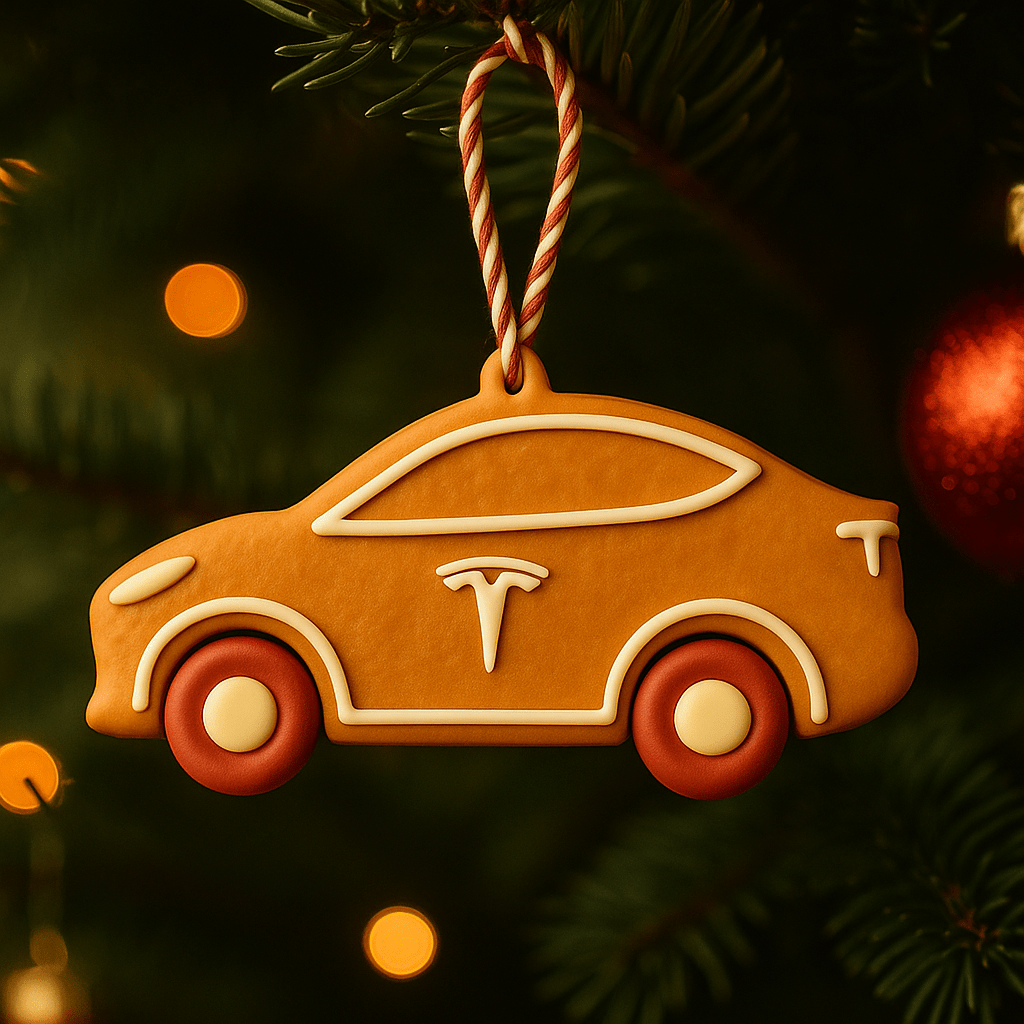 Gingerbread Tesla – Kersthanger & Auto Decoratie - 3dbende