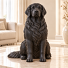 Golden Retriever Galaxy Black – zittend hondenbeeld zonder voetstuk – vooraanzicht