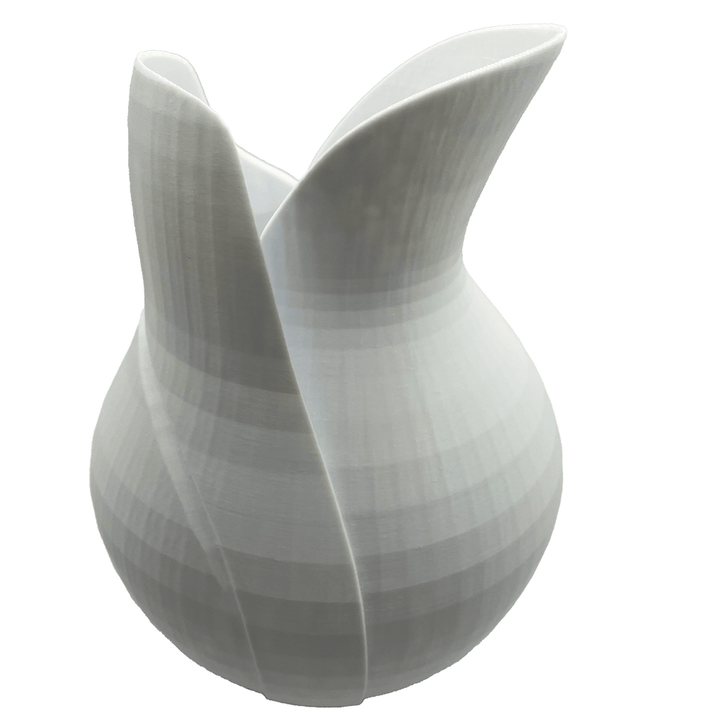 Grote moderne 3D - geprinte design vaas in wit - 3dbende