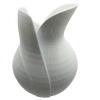 Grote moderne 3D - geprinte design vaas in wit - 3dbende