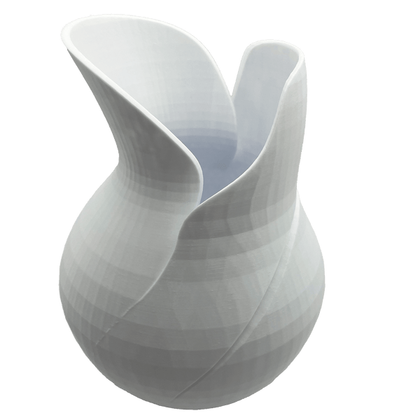 Grote moderne 3D - geprinte design vaas in wit - 3dbende