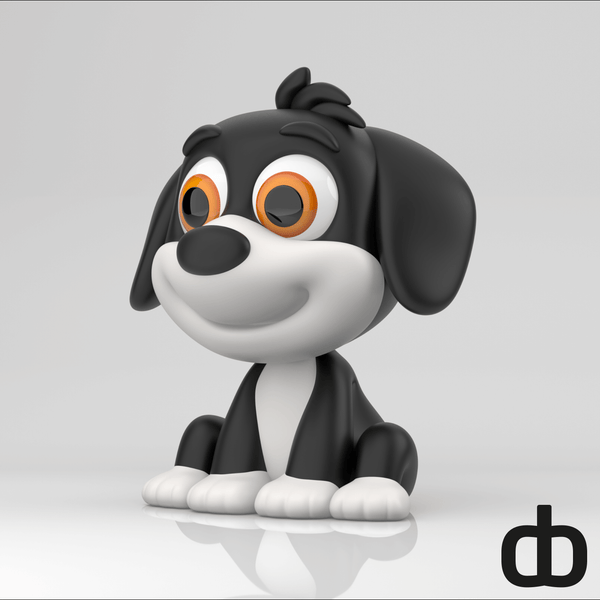 Vrolijke 3D-geprinte hond