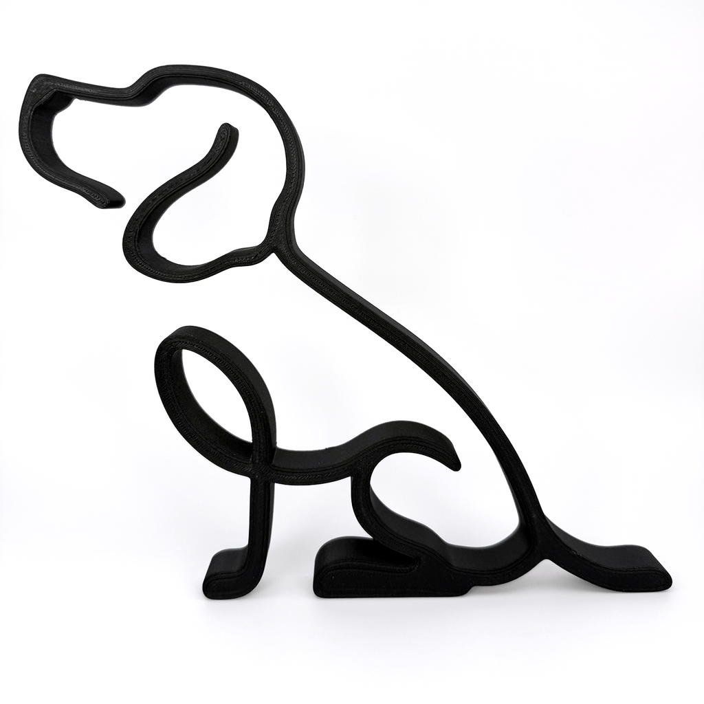 Hond decoratie – minimalistisch silhouetbeeldje voor hondenliefhebbers - 3dbende