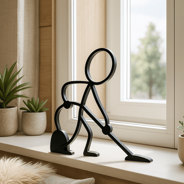 Huishouder Decoratie – Stickyman met Stofzuiger - 3dbende