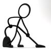 Huishouder Decoratie – Stickyman met Stofzuiger - 3dbende