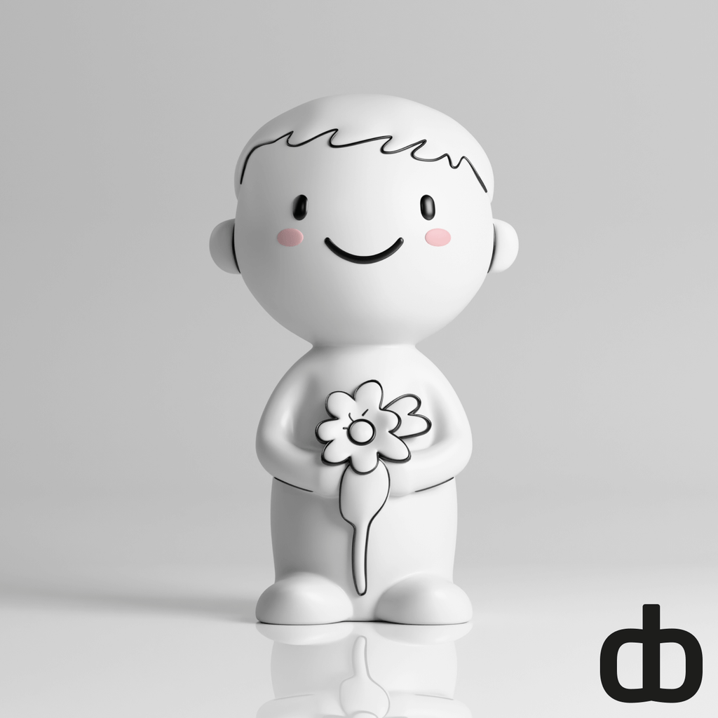 Jongen met bloem - 3dbende