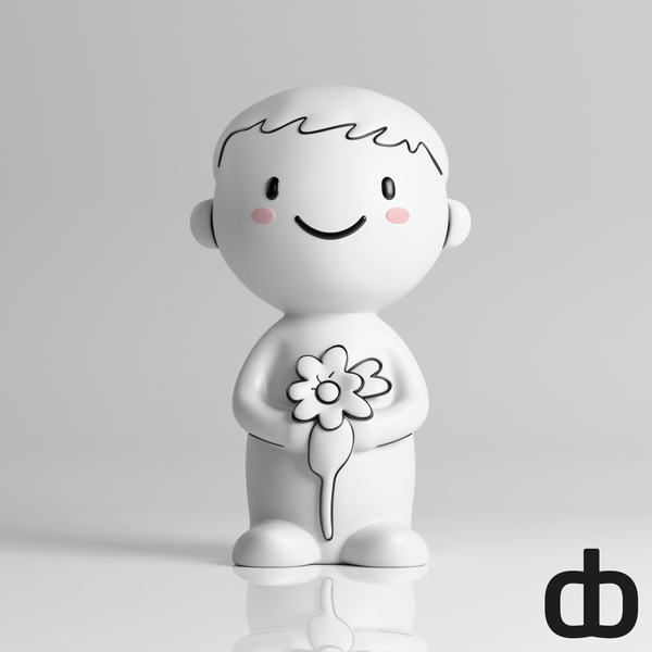 Jongen met bloem - 3dbende