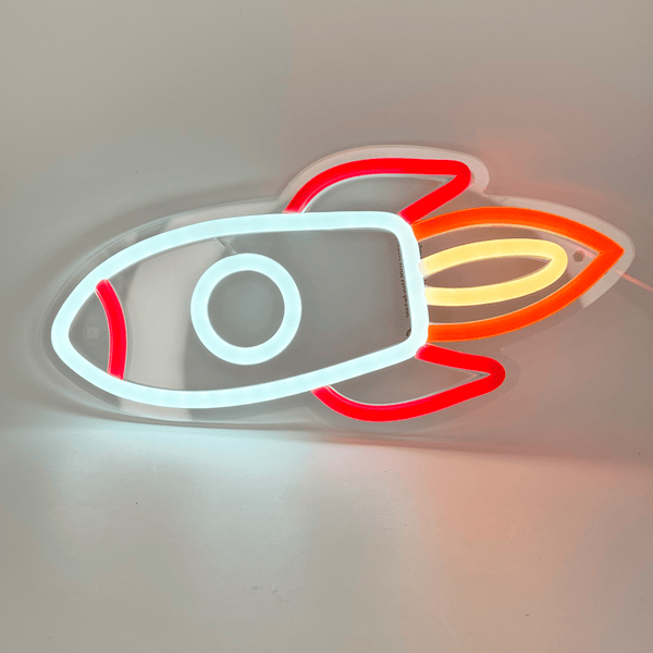 LED - neon Raketlamp – USB - decoratie voor muur & tafel - 3dbende