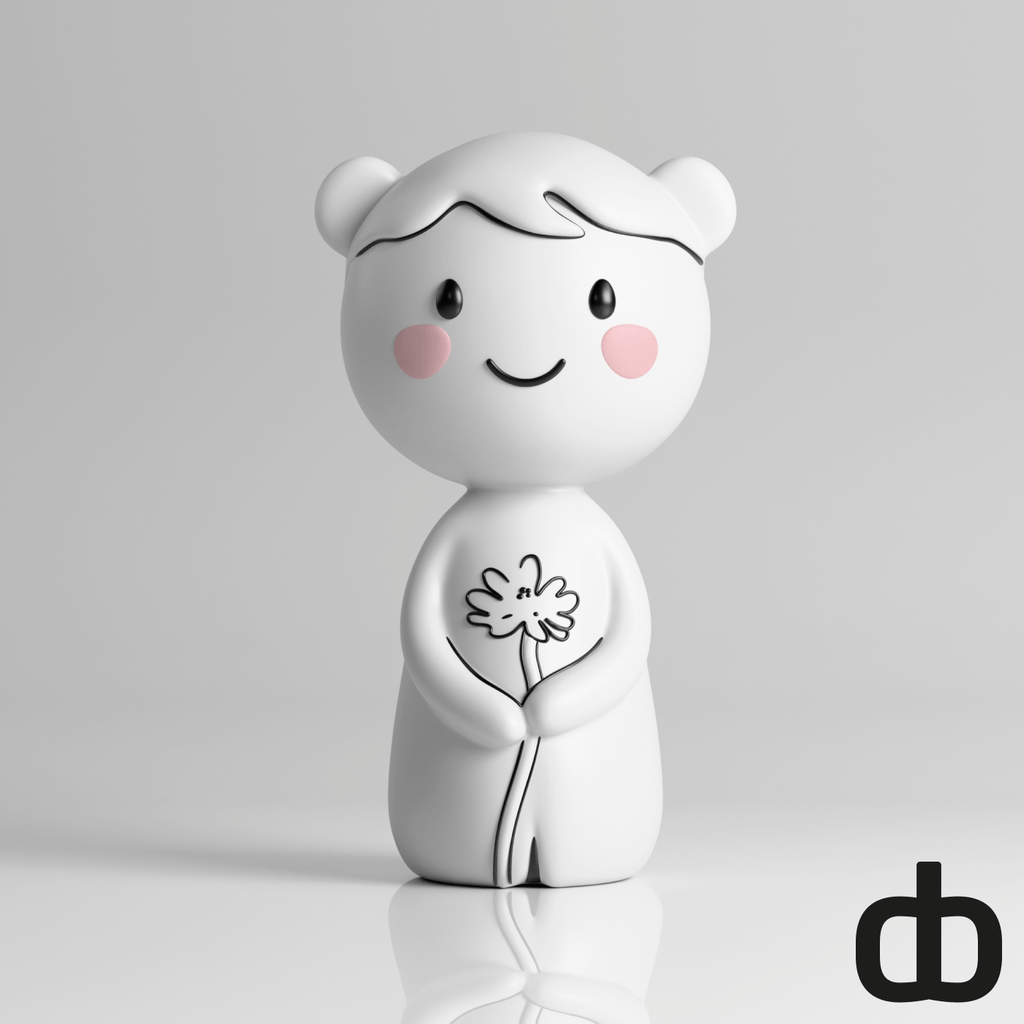 Meisje met bloem - 3dbende