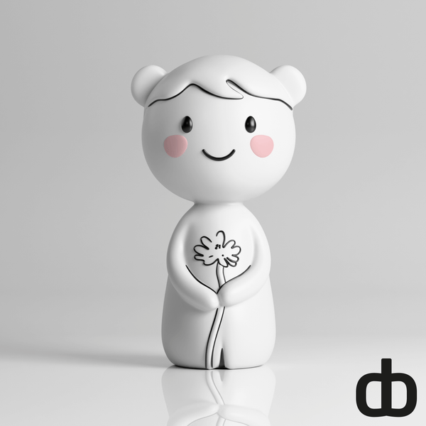 Meisje met bloem - 3dbende