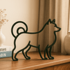Minimalistisch Eurasier/Shiba/IJslander beeldje – stijlvolle hondendecoratie in silhouetvorm - 3dbende