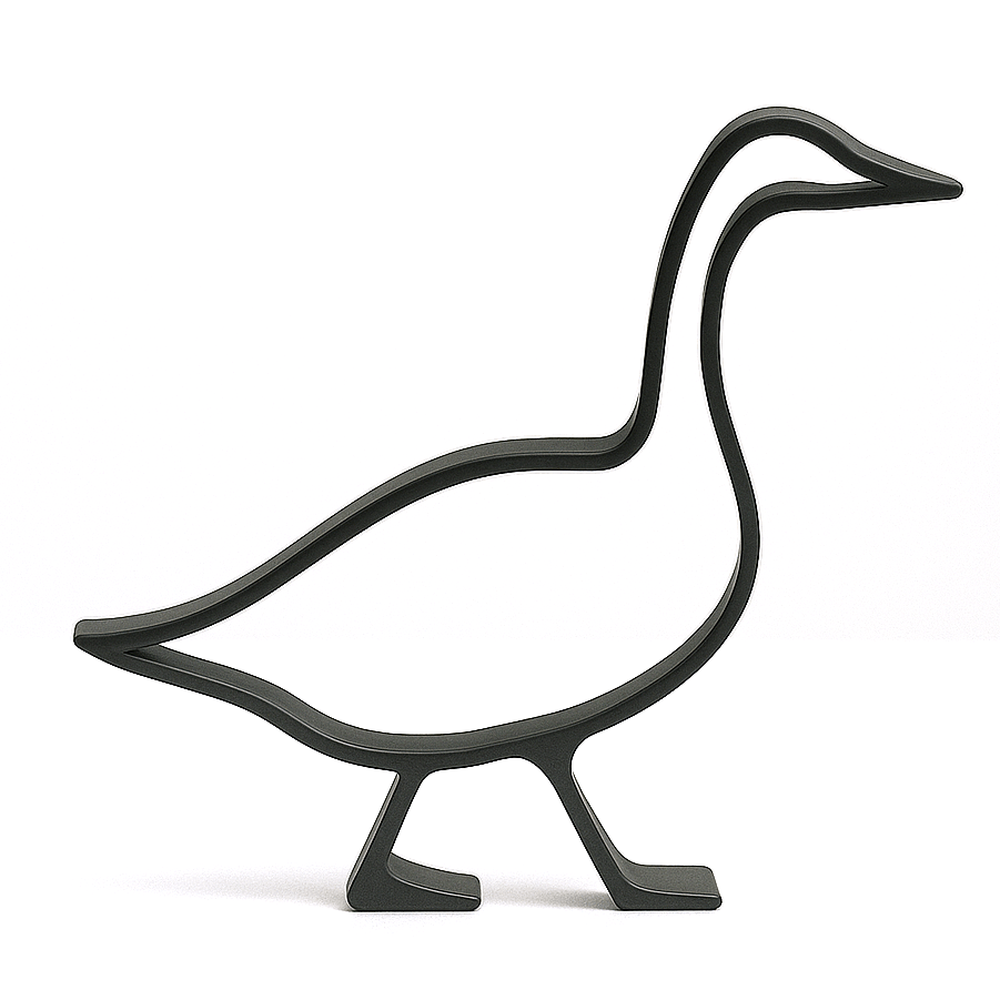 Minimalistisch Gans Beeldje - 3dbende