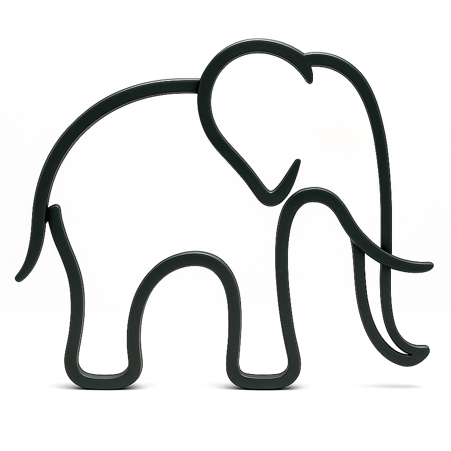 Minimalistisch Olifant Beeldje - 3dbende