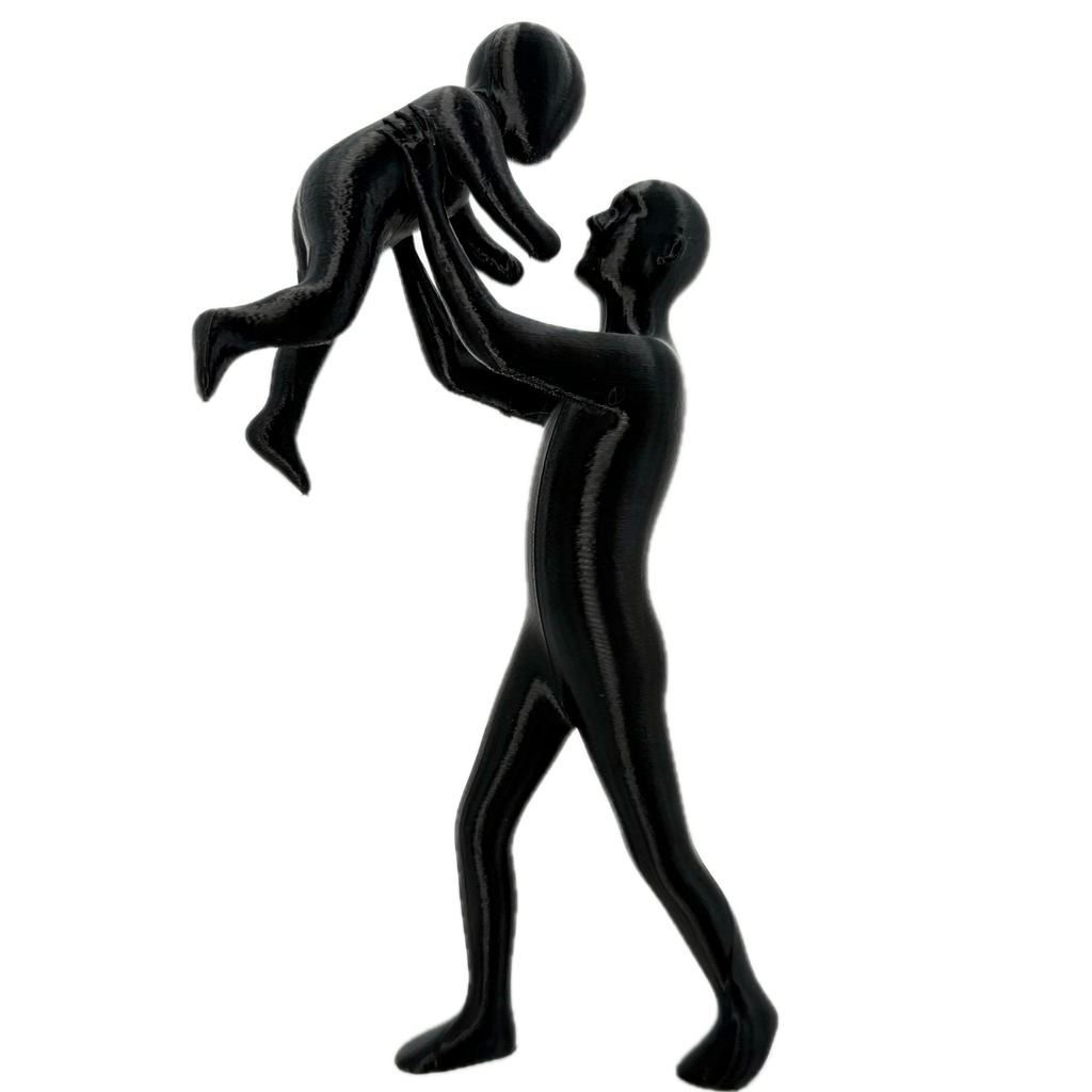Minimalistisch Vader & Kind Beeldje – Uniek Vaderdagcadeau - 3dbende