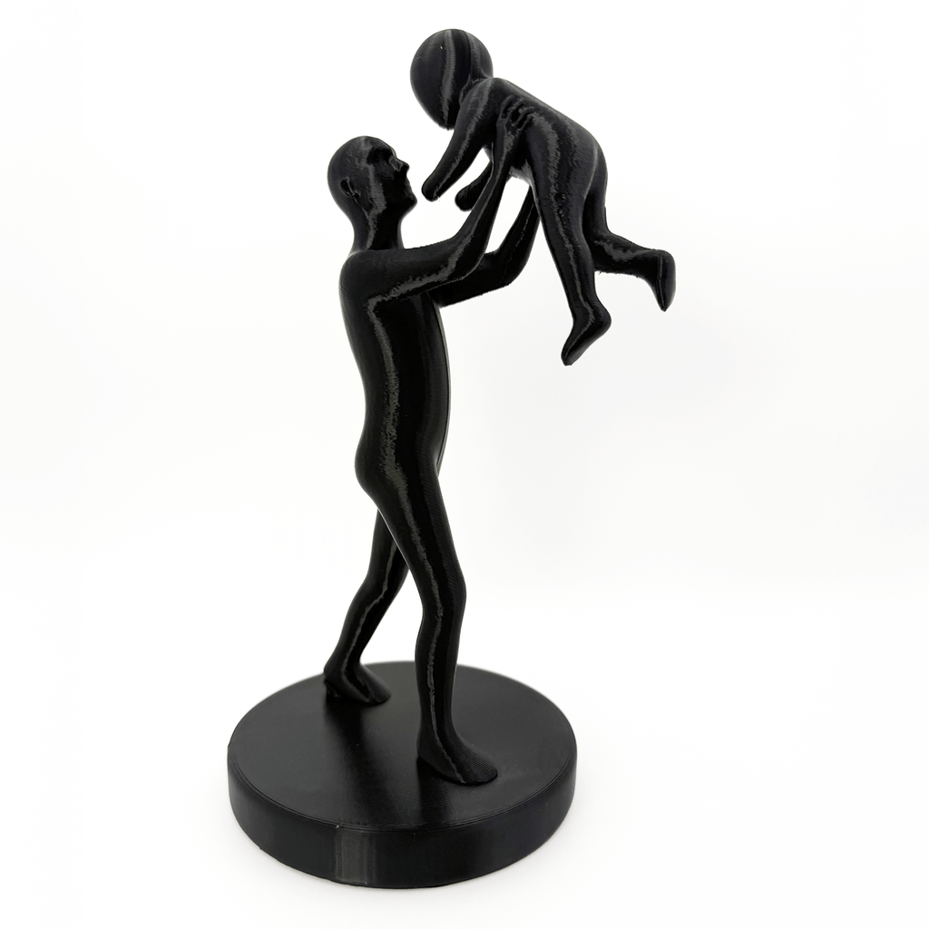 Minimalistisch Vader & Kind Beeldje – Uniek Vaderdagcadeau - 3dbende