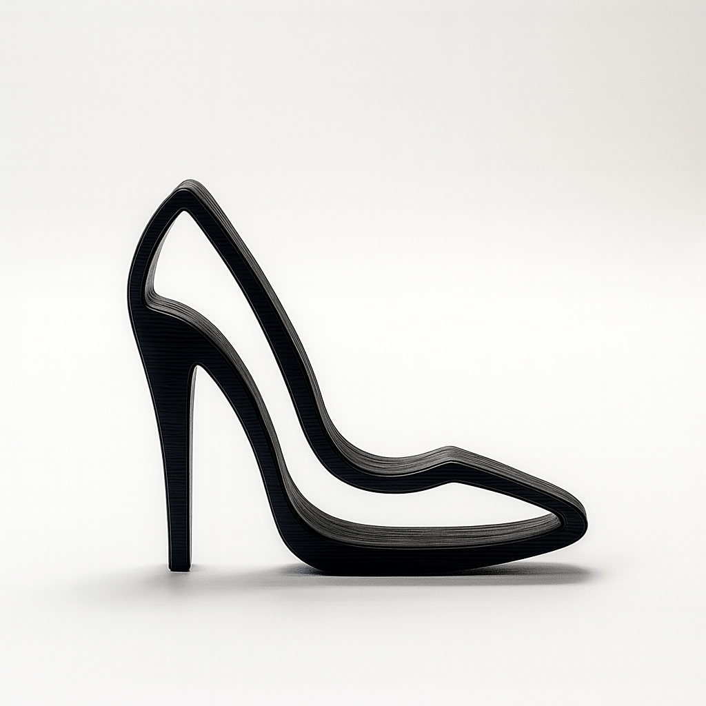 Minimalistische 3D Hoge Hak – Elegante decoratie voor mode - en interieurliefhebbers - 3dbende
