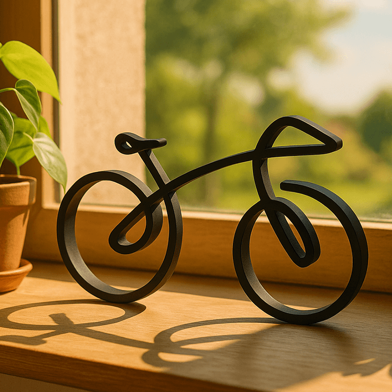 Minimalistische fiets decoratie - 3dbende